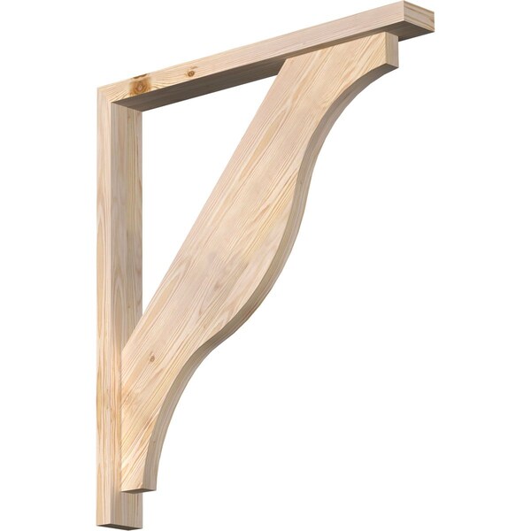 Ekena Millwork Funston Block Smooth Bracket w/ Offset Brace, Douglas Fir, 3 1/2"W x 30"D x 34"H BKT0402X30X34FST05SDF - main